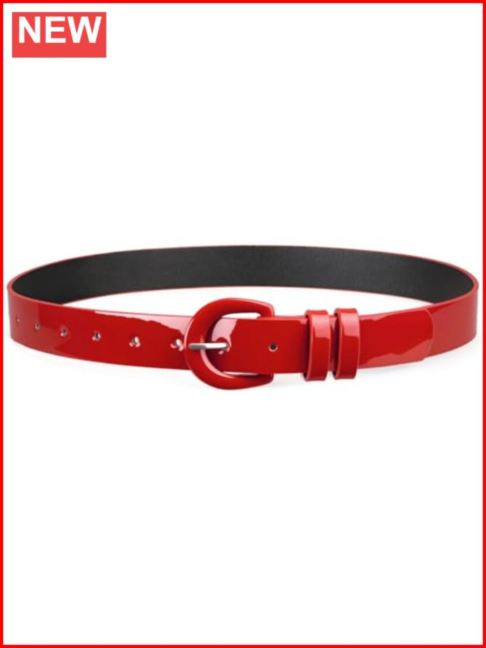 Women Faux Patent Leather Vintage Belt for Jeans Pants Dress